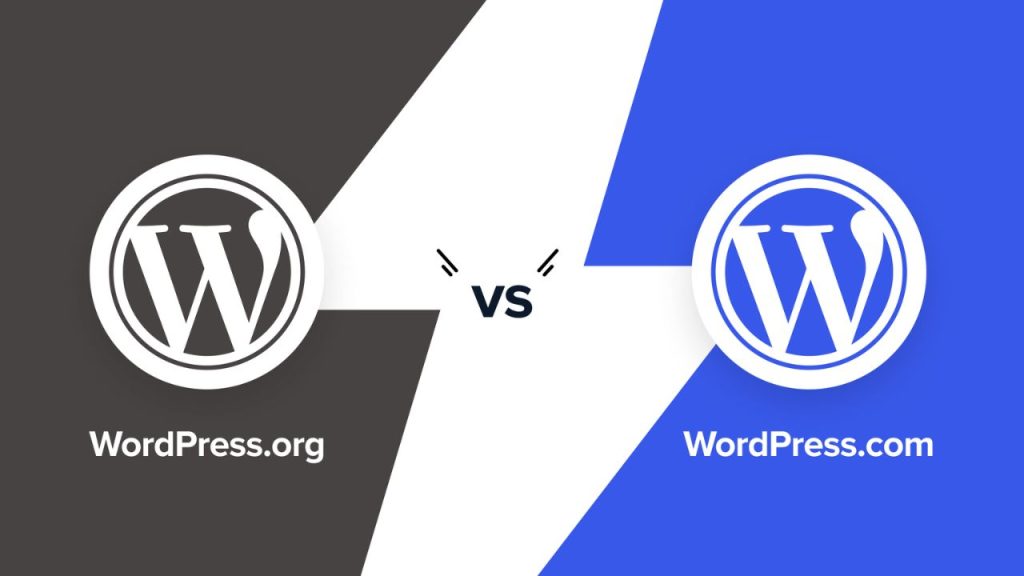 Infografía comparativa de WordPress.com frente a WordPress.org con sus principales diferencias